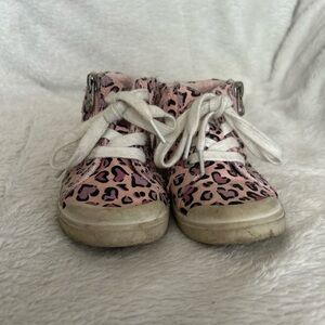 Pink Leopard Print Kids Shoes